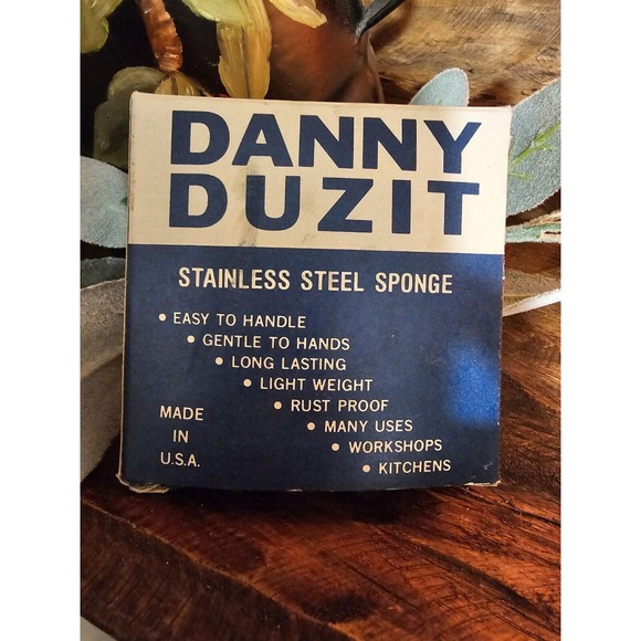 Set Of 6 Vintage 1960s Danny Duzit Stainless Steel Wool Pad Sponge In The Box - Picture 3 of 3